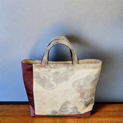 【yoshino】 新品未使用 正絹 帯リメイク 和装バッグ  麻の葉 新品未使用 【yoshino】 麻の葉 和装バッグ 帯リメイク  正絹