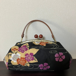 アンズルーム☆柿渋染め☆ラウンドバッグ☆ハンドバッグ☆小