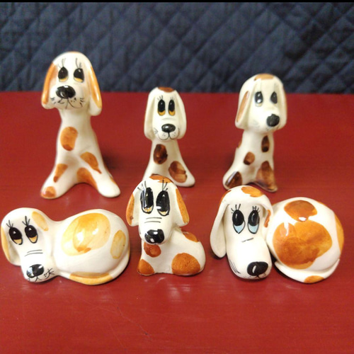 フィリップローレストンの動物フィギュア、ビンテージ作品、犬6匹