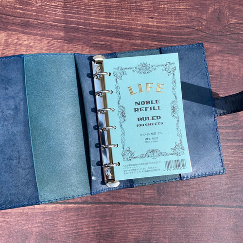 ロロマレザー】バイカラーシステム手帳 バイブルサイズ - A.C.M.