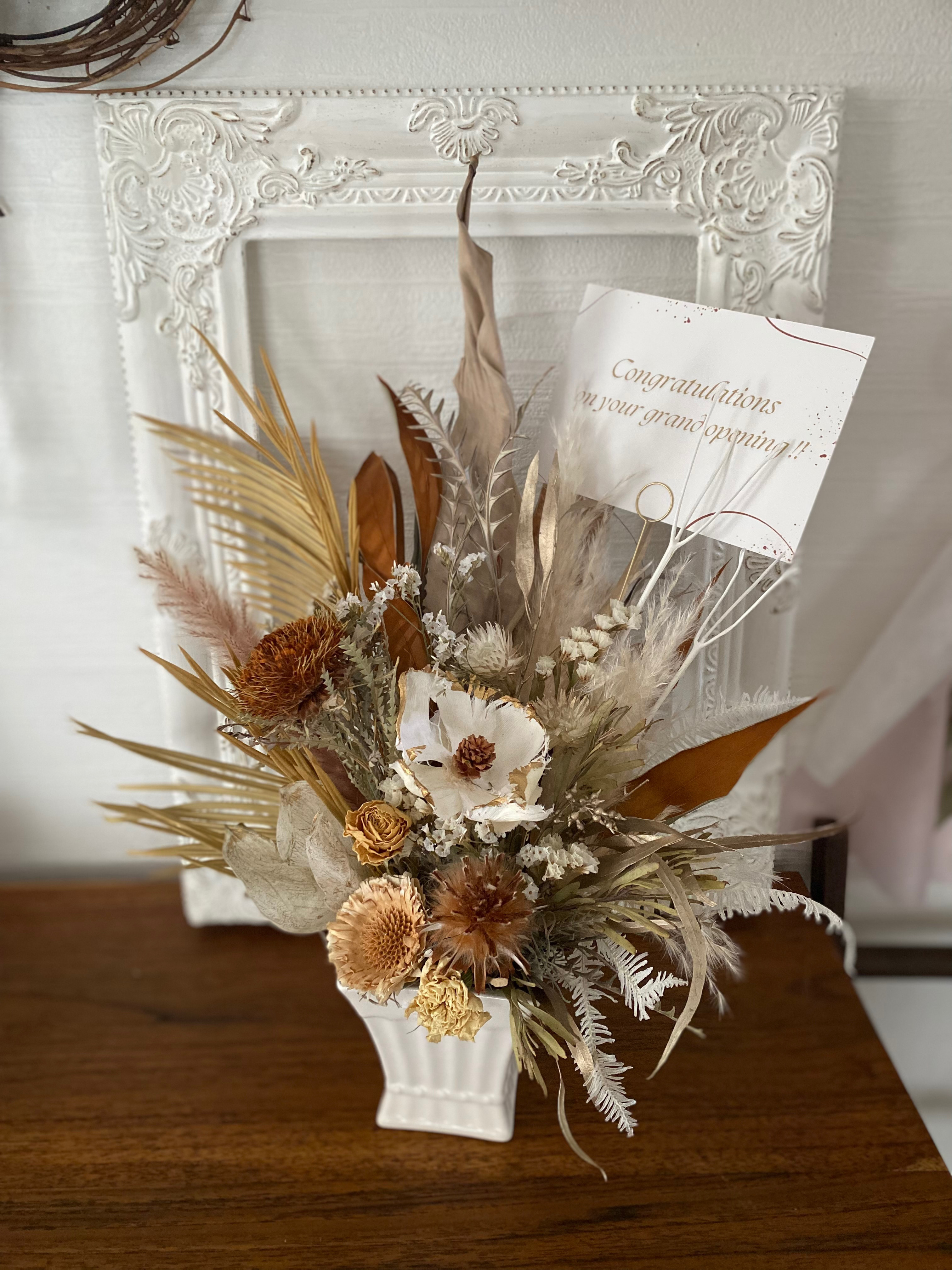 ⭐️SALE⭐️ドライフラワーアレンジメント　新築お祝い　開店お祝い　店舗ディスプレイ　ウェルカムスペース