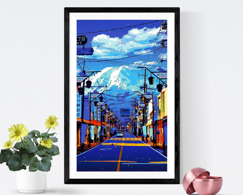 富士山#アートポスター オリジナルイラスト作品 aa9c369e0b084d46da154302887444