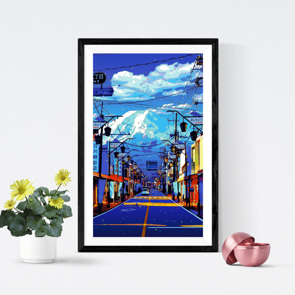 額込  DEATH NYC 現代アート アートポスター ポップアート 富士山 額込 DEATH NYC 現代アート アートポスター ポップアート 富士山