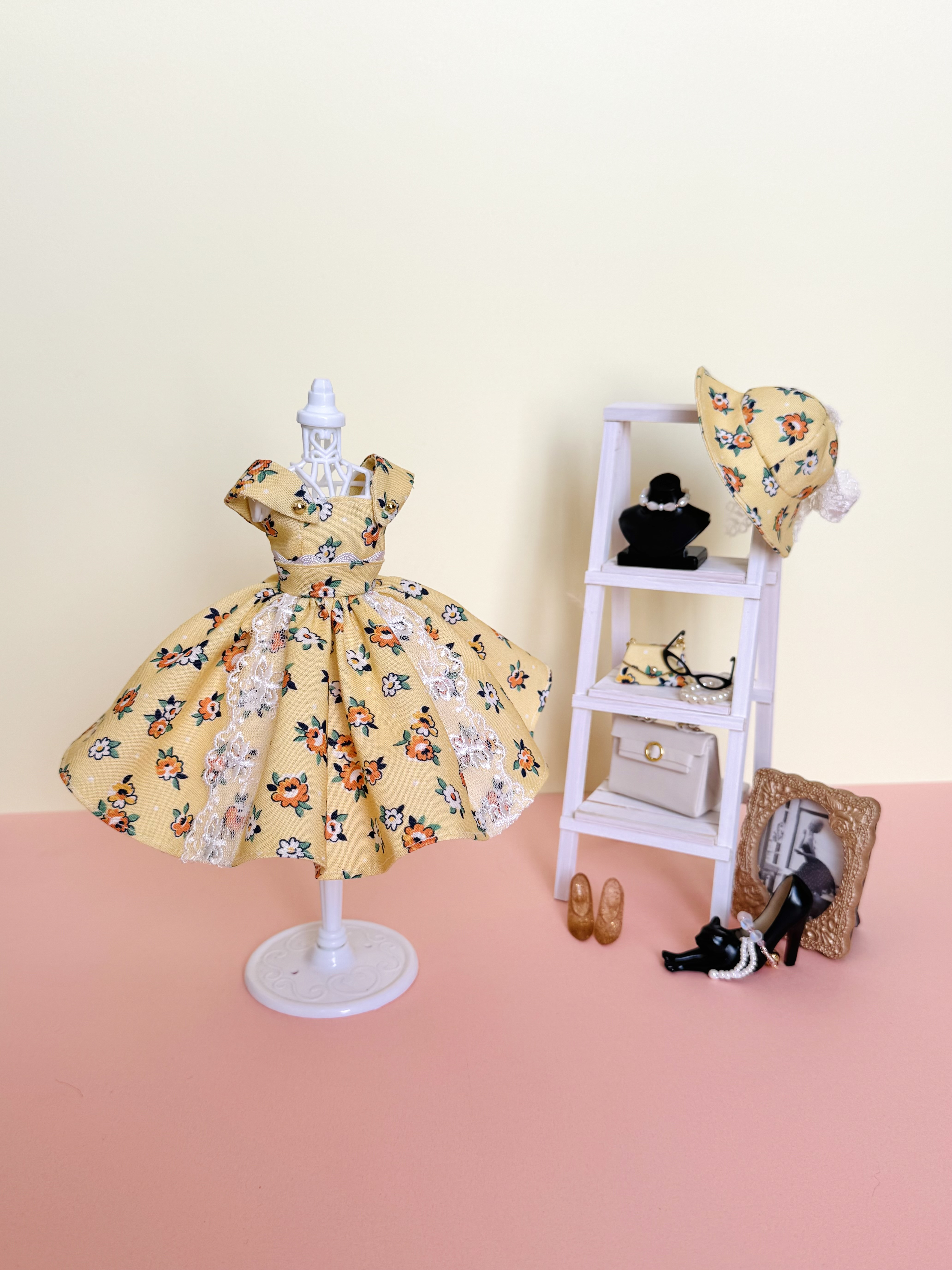 サンシャイン　ヴィンテージドレス　パニエセット　22cmドール ブライス