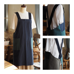 ハンドメイドベビー服 上品なネイビーカラーの前掛けエプロンワンピース 楽天市場】メイド エプロン（カラーネイビー）の通販