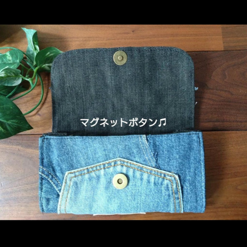 №707【DENIM✖️Leopard LongWalletデニムリメイク長財布ヒョウ