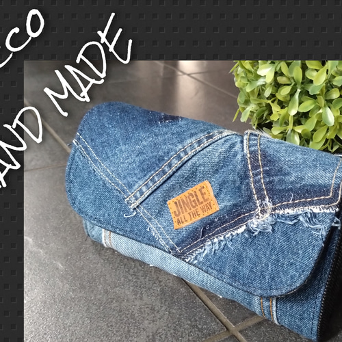 №707【DENIM✖️Leopard LongWalletデニムリメイク長財布ヒョウ