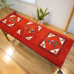 大特価33％OFF】ペルシャ ギャッベ ミニマット 40x38.5cm 茜色