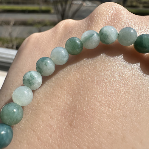 ミャンマーA貨翡翠 本翡翠ジェイド 飄花ヒスイ ブレスレット