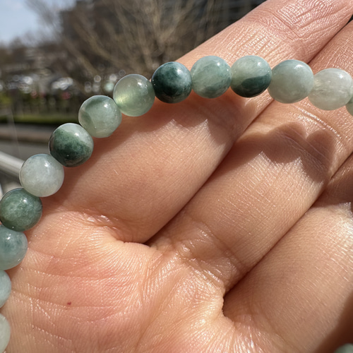 ミャンマーA貨翡翠 本翡翠ジェイド 飄花ヒスイ ブレスレット