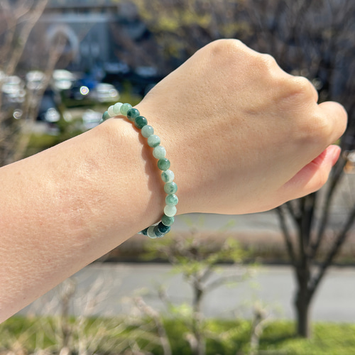 ミャンマーA貨翡翠 本翡翠ジェイド 飄花ヒスイ ブレスレット