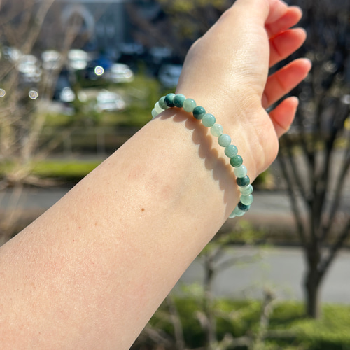 ミャンマーA貨翡翠 本翡翠ジェイド 飄花ヒスイ ブレスレット