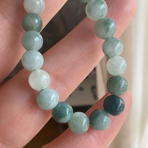 ミャンマーA貨翡翠 本翡翠ジェイド 飄花ヒスイ ブレスレット