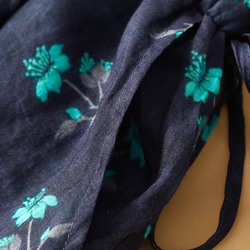 夏◆綿麻◆ワンピース◆コットンリネン◆通勤◆通学◆ネイビー ◆ 4枚目の画像