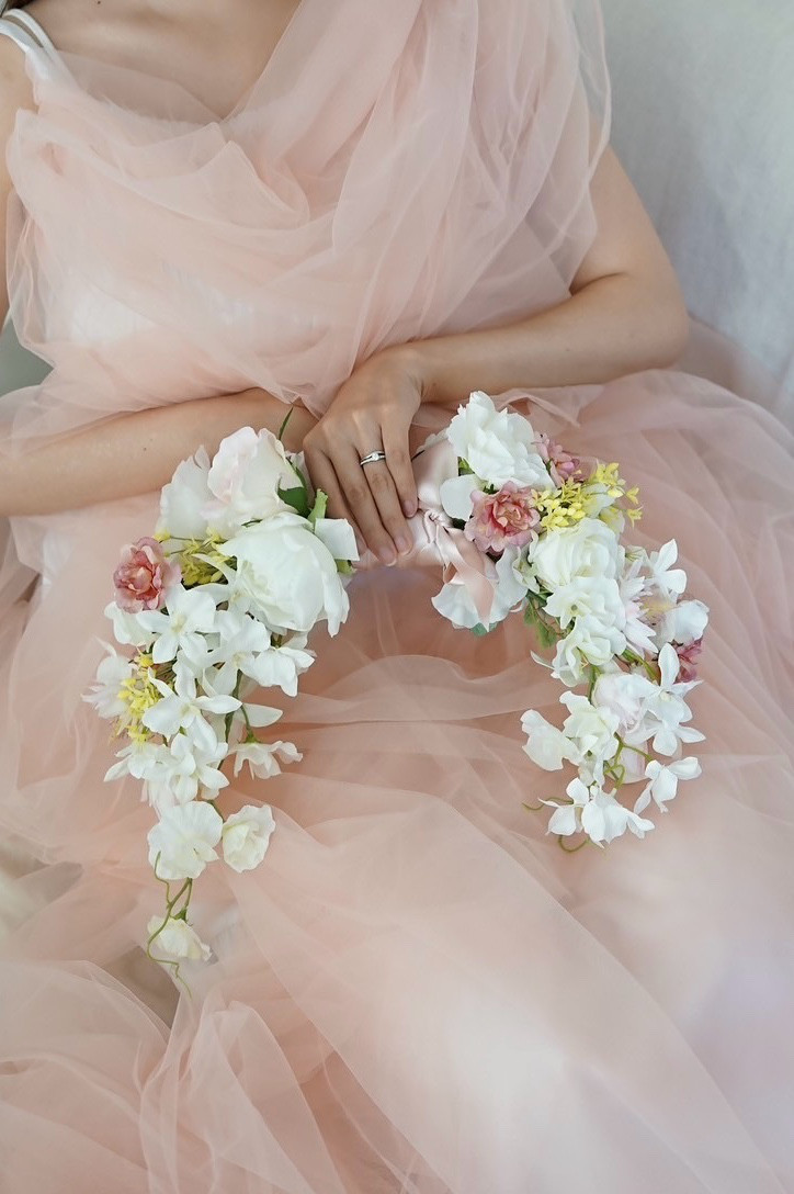 アーティフィシャルフラワーブーケ　ウェディングブーケ　バレリーナブーケ　結婚式