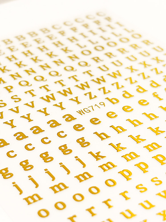 ネイル デコ シール 英語 アルファベット ゴールド シルバー 金銀(S123) 2枚目の画像