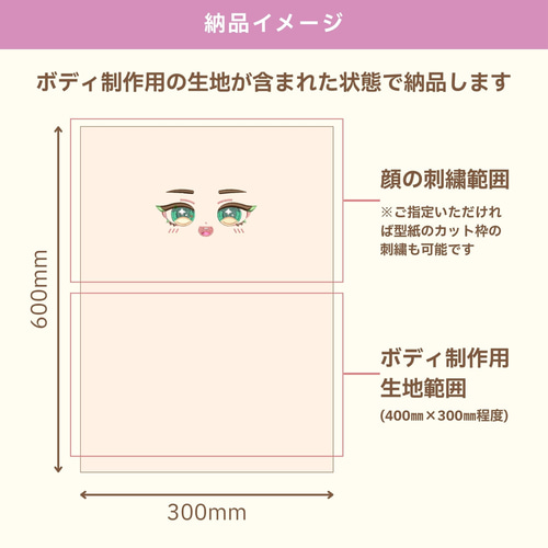 ぬいぐるみの顔 刺繍フルオーダー (推しぬい/推し活/ぬいパタ