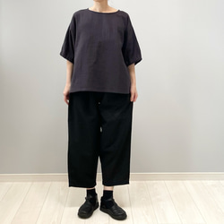 ダブルガーゼTシャツ。チャコールグレー。身幅・袖幅たっぷりで着やすいタイプ。【受注製作】 10枚目の画像
