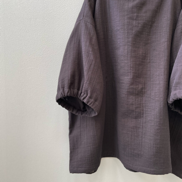ダブルガーゼTシャツ。チャコールグレー。身幅・袖幅たっぷりで着やすいタイプ。【受注製作】 13枚目の画像