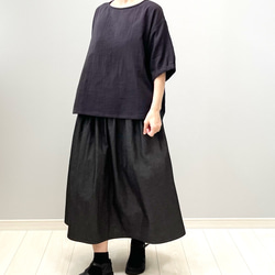 ダブルガーゼTシャツ。チャコールグレー。身幅・袖幅たっぷりで着やすいタイプ。【受注製作】 5枚目の画像