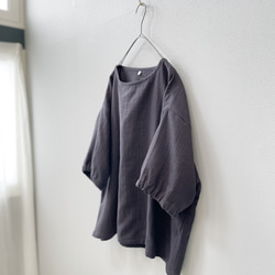 ダブルガーゼTシャツ。チャコールグレー。身幅・袖幅たっぷりで着やすいタイプ。【受注製作】 12枚目の画像