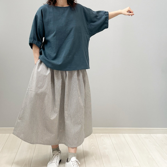 ダブルガーゼTシャツ。4色から2色選んでちょっとお得。身幅・袖幅たっぷりで着やすいタイプ【受注製作】 18枚目の画像
