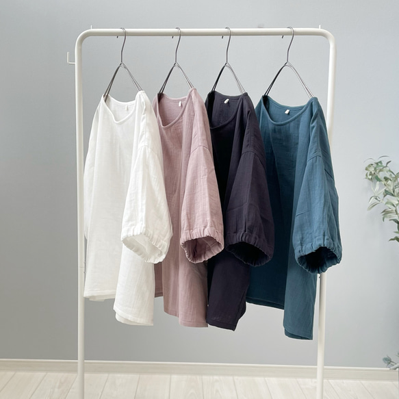 ダブルガーゼTシャツ。4色から2色選んでちょっとお得。身幅・袖幅たっぷりで着やすいタイプ【受注製作】 1枚目の画像