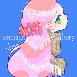 ポストカードプリント 手描きイラスト　美人画　オリジナル 手描きイラスト＊乙女座＊オリジナルイラストステッカー＊ポストカード