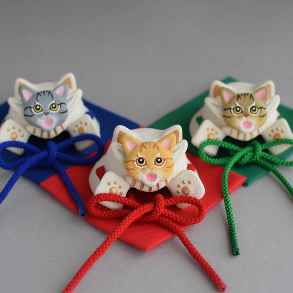 端午の節句の猫兜（茶トラ・キジトラ・サバトラ） その他インテリア