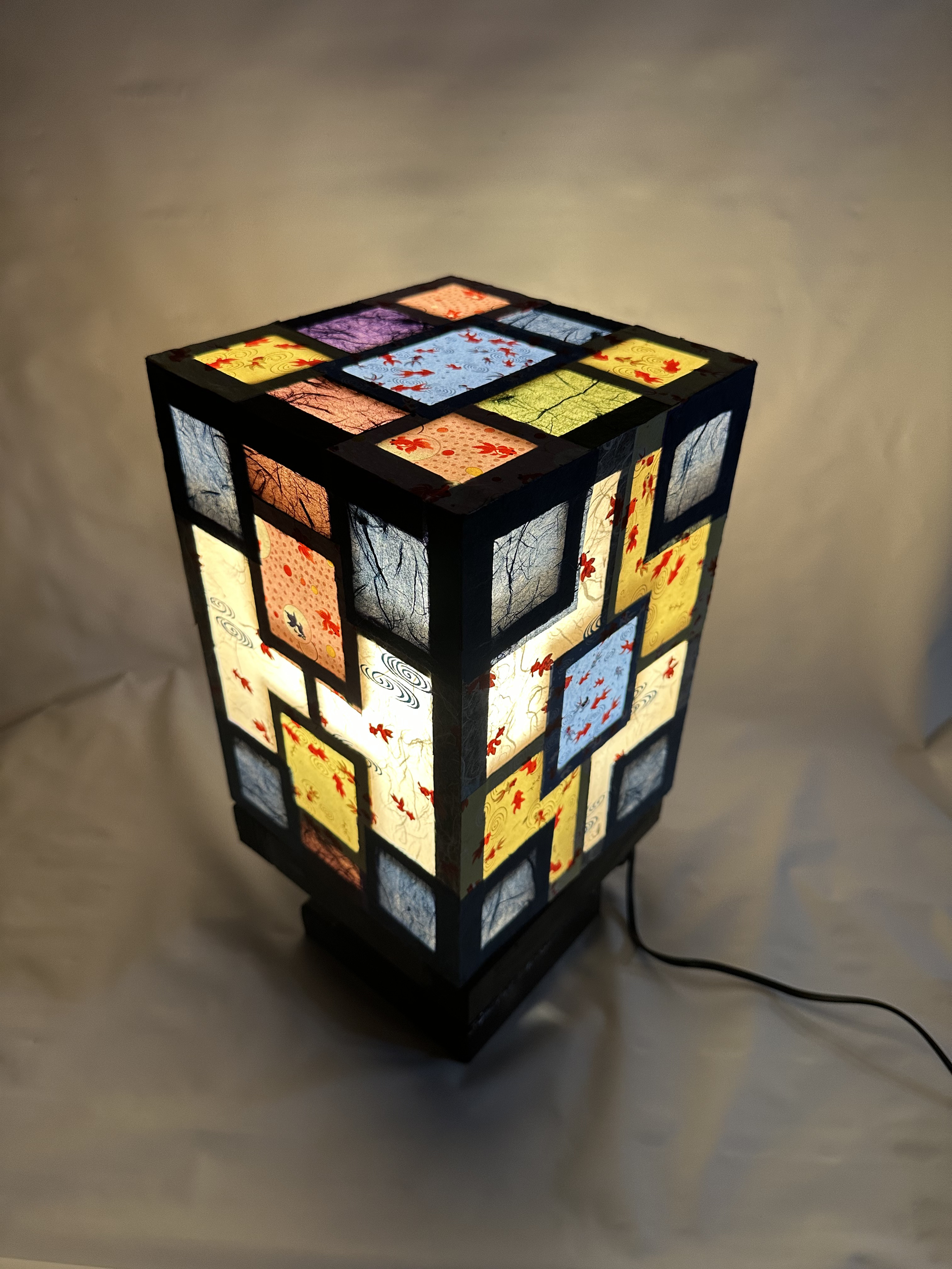 和紙行灯｜金魚と和柄が涼しげな癒しの間接照明 -K2