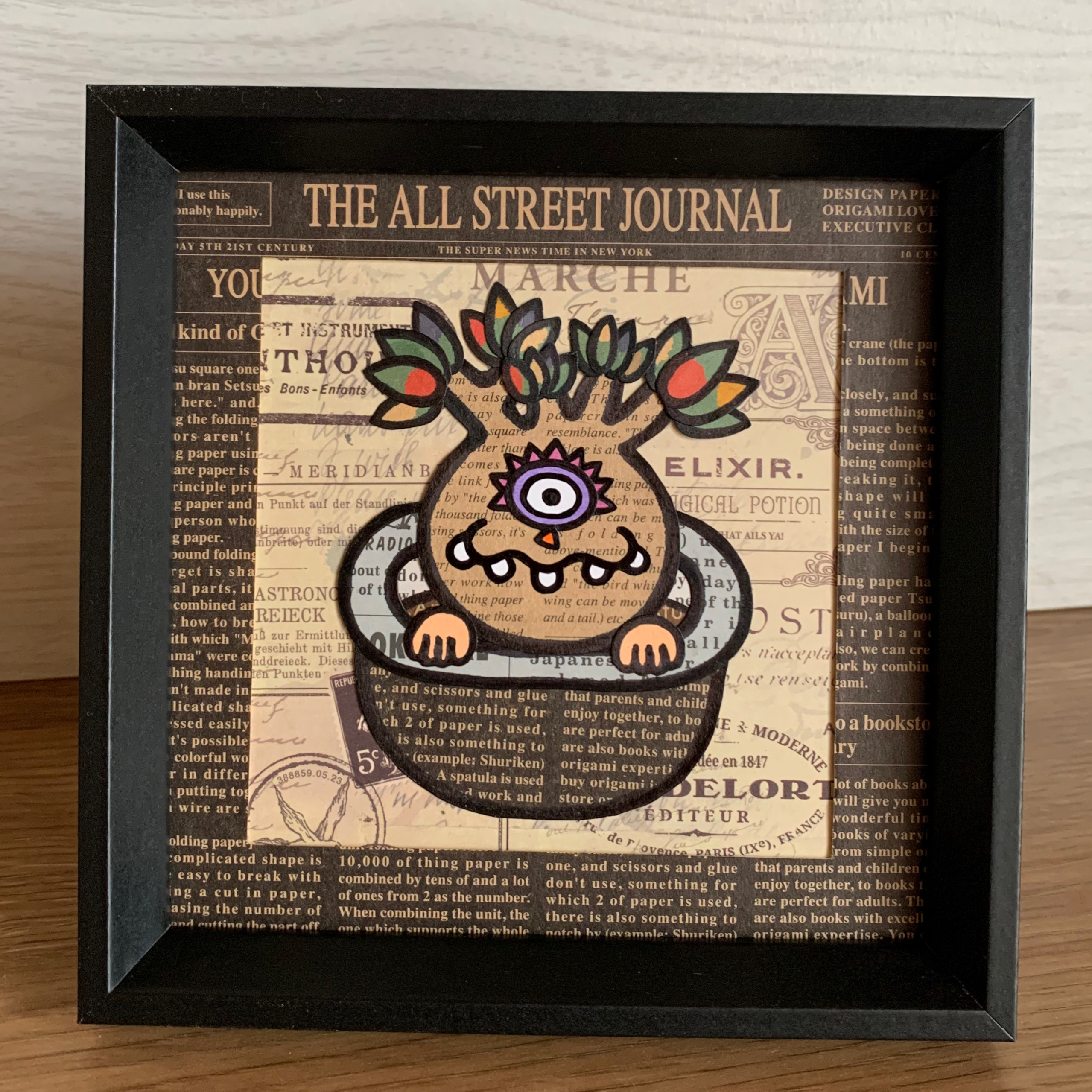 原画作品★貼り絵【パキポディウムグラキリス〜おい！水くれよ！】 11,550円