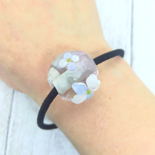 H-309] 桜のとんぼ玉・ヘアゴム⑭ ヘアゴム rurikobo 通販 19147418