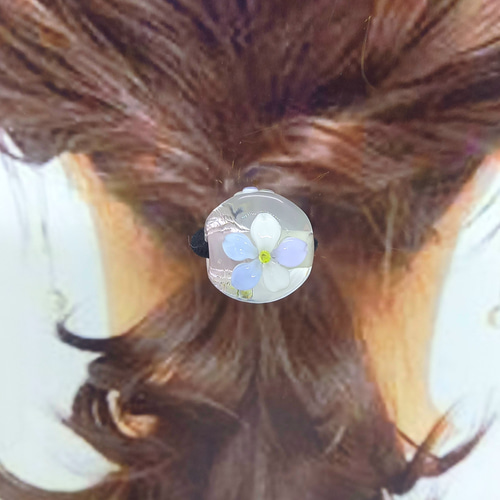 H-309] 桜のとんぼ玉・ヘアゴム⑭ ヘアゴム rurikobo 通販 19147418