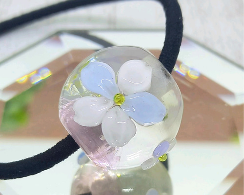 H-309] 桜のとんぼ玉・ヘアゴム⑭ ヘアゴム rurikobo 通販 19147418