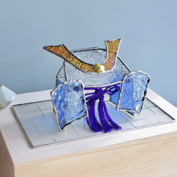 ステンドグラス 兜飾り B ( こどもの日 端午の節句 かぶと ) 置物 五月