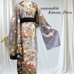 専用です❤着物リメイク　本場久留米絣　書生絣ワンピース 着物リメイク 書生絣 久留米絣 絵絣のAラインワンピース お