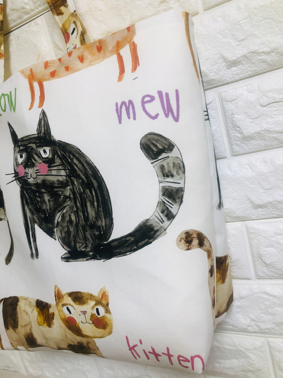 ❤ ファンキーネコ柄ビッグトートバッグ作成します❤️ 2枚目の画像