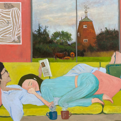 小鳥と女性のモーニングF4 油彩画 絵画 小鳥と女性のモーニングF4 油彩画 絵画 絵画 murmur 通販