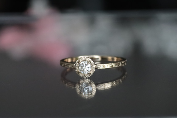 K10天然ダイヤモンド0.213カラットの10金リング 7枚目の画像