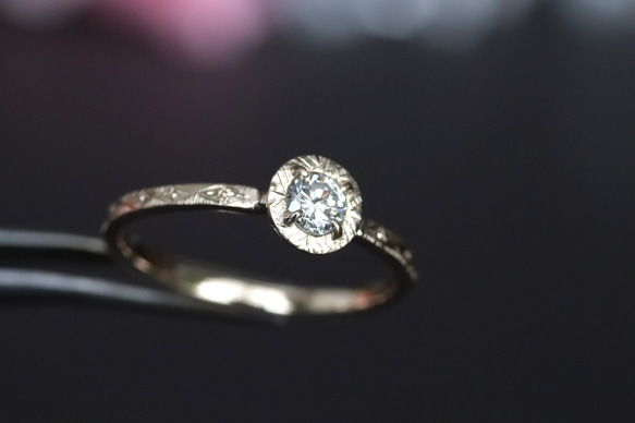 K10天然ダイヤモンド0.213カラットの10金リング 9枚目の画像