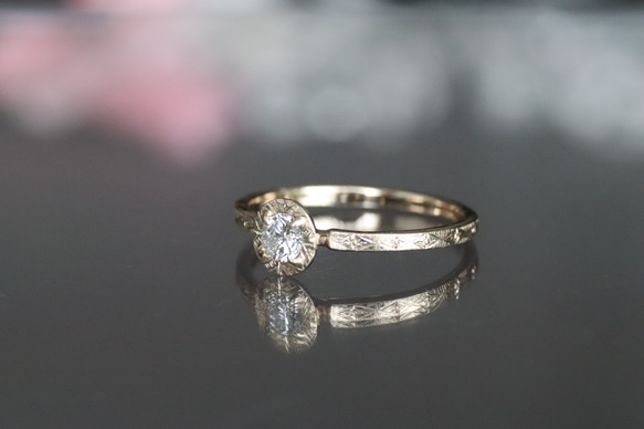 K10天然ダイヤモンド0.213カラットの10金リング 6枚目の画像