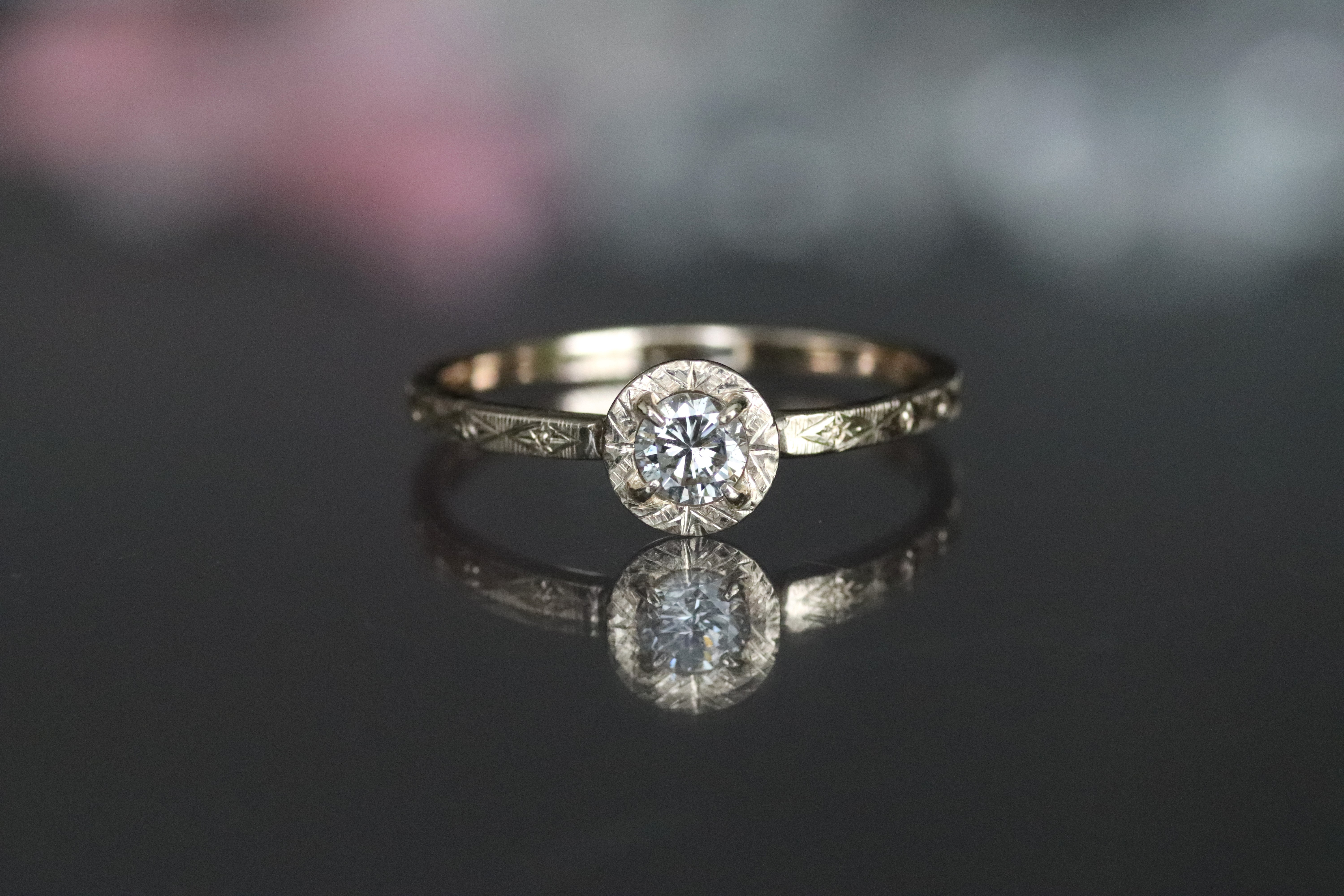 K10天然ダイヤモンド0.213カラットの10金リング