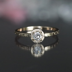 K10天然ダイヤモンド0.213カラットの10金リング 1枚目の画像