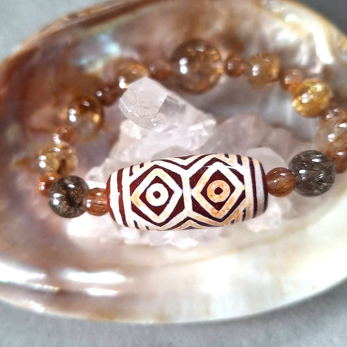 早い者勝ち‼️最終大幅値下げ中‼️龍眼天珠スーパーブレスレット 期間限定価格❤劣化の終わった20年以上前の天珠さん‼️ 大ぶり天珠さん