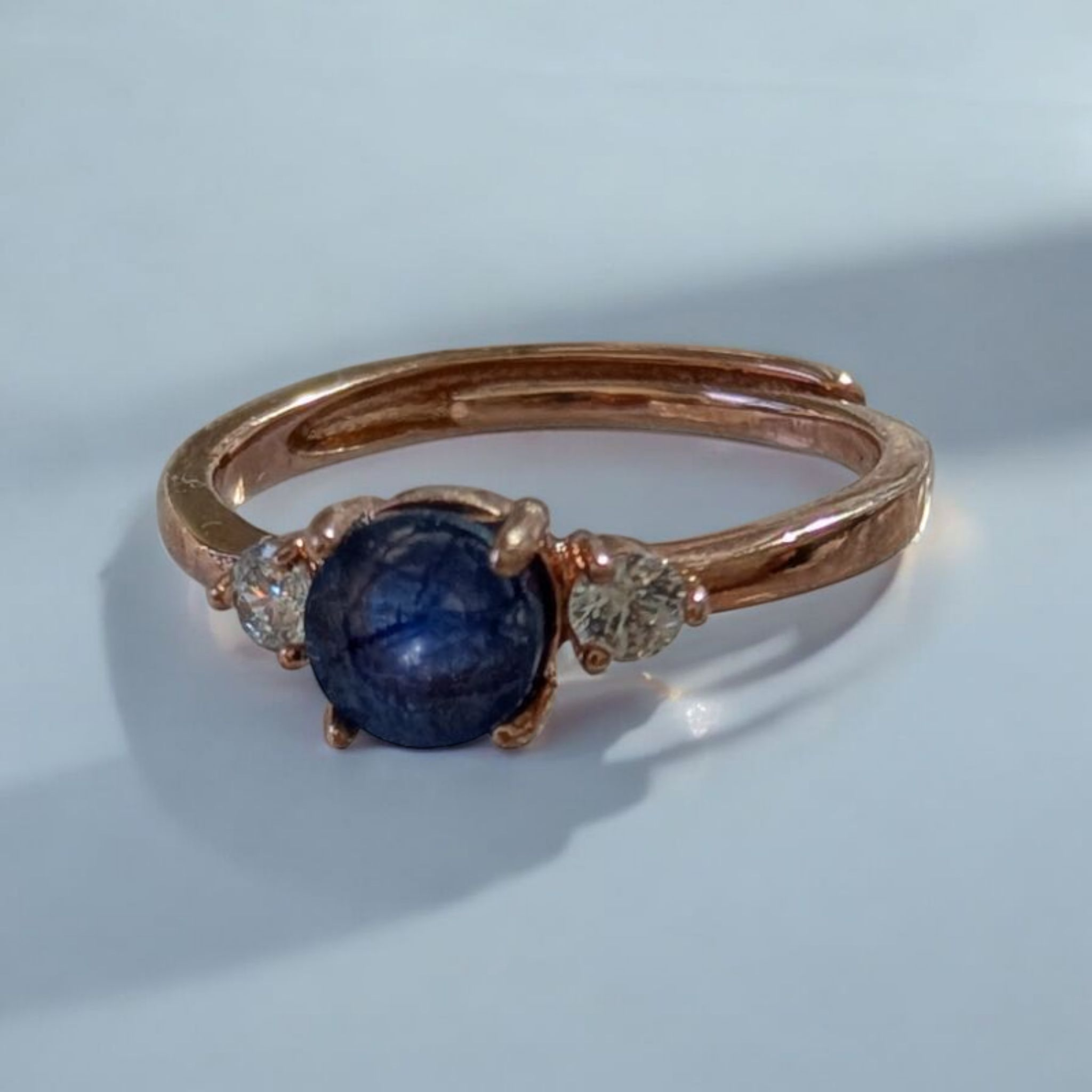 ５㎜粒の天然石サファイア　フリーリング