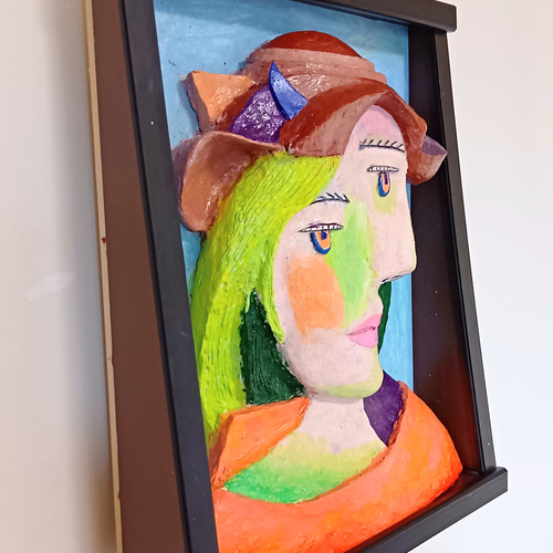 立体絵画の「キュビスムの女の顔」 立体絵画の「キュビスムの女の顔」 | 山川善作 ｜インテリア絵画