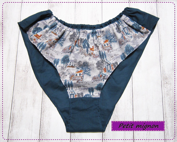 綿ローンのリラックスショーツ・お家の風景・切替☆M～Lサイズ☆ふんティー・ふんどしパンツ 1枚目の画像