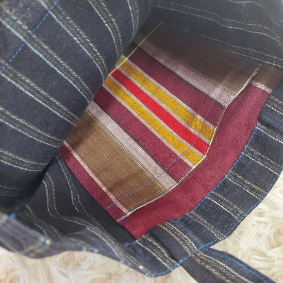 アイヌ刺繍　トートバッグa 6枚目の画像