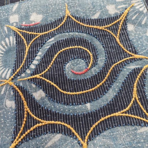 アイヌ刺繍　トートバッグb 2枚目の画像