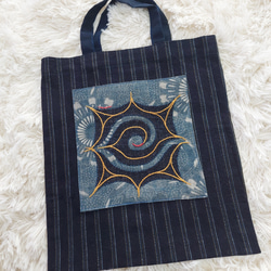 アイヌ刺繍　トートバッグb 1枚目の画像
